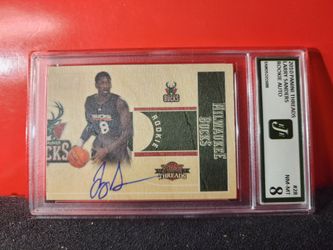 2010-11 Panini Threads Rookie Larry Sanders # /399 On Card Autograph Bucks EJE 8 NM-MT