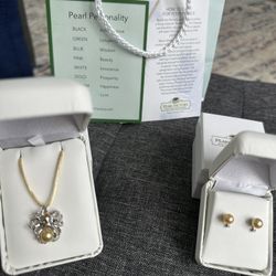 ON SALE! Na Hoku Pearl Factory Golden South Sea Pearl w/matching Earrings