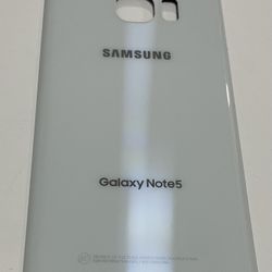 Samsung Galaxy Note 5 Original Battery Door Glass Back Cover - Pearl White