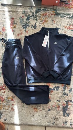 Navy Blue Alo Quarter Zip Set
