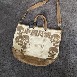 The Great China Wall - Large Lambskin Leather Bag 