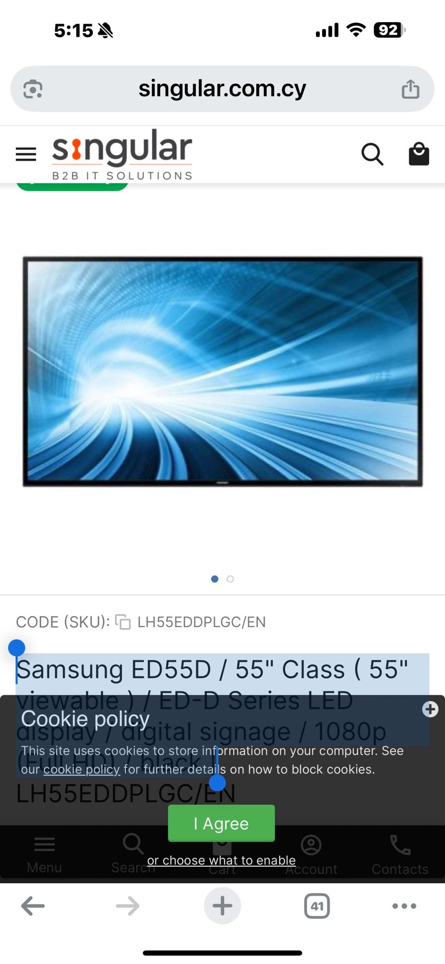 Samsung Monitor 55 Inches