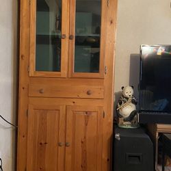 Hutch All Wood W/Shelves & Drawer