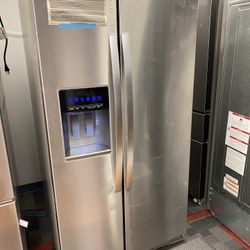Whirlpool 36” Stainless Side By Side Refrigerator - water & ice - LED Controls 
