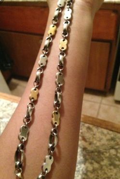 Two Tone Gold Plated Biker Chain (30 inches)