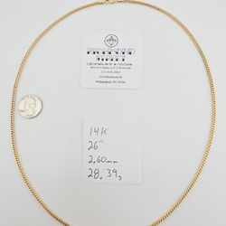14k gold 26" box franco link chain