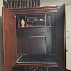 Solid Cherry Wood Antique Entertainment Center