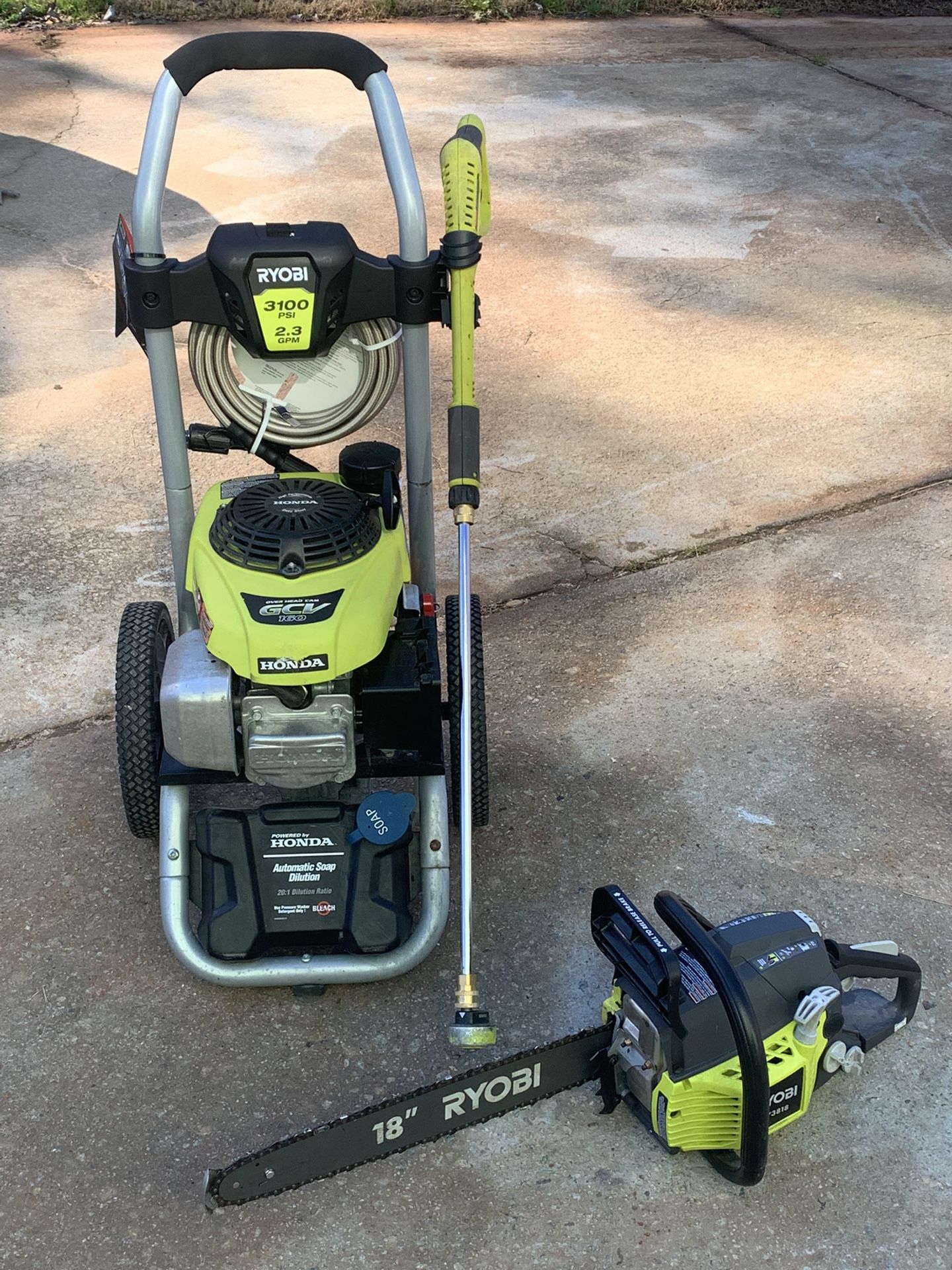 Pressure Washer And Chainsaw