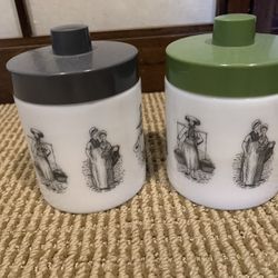 vintage milk glass container