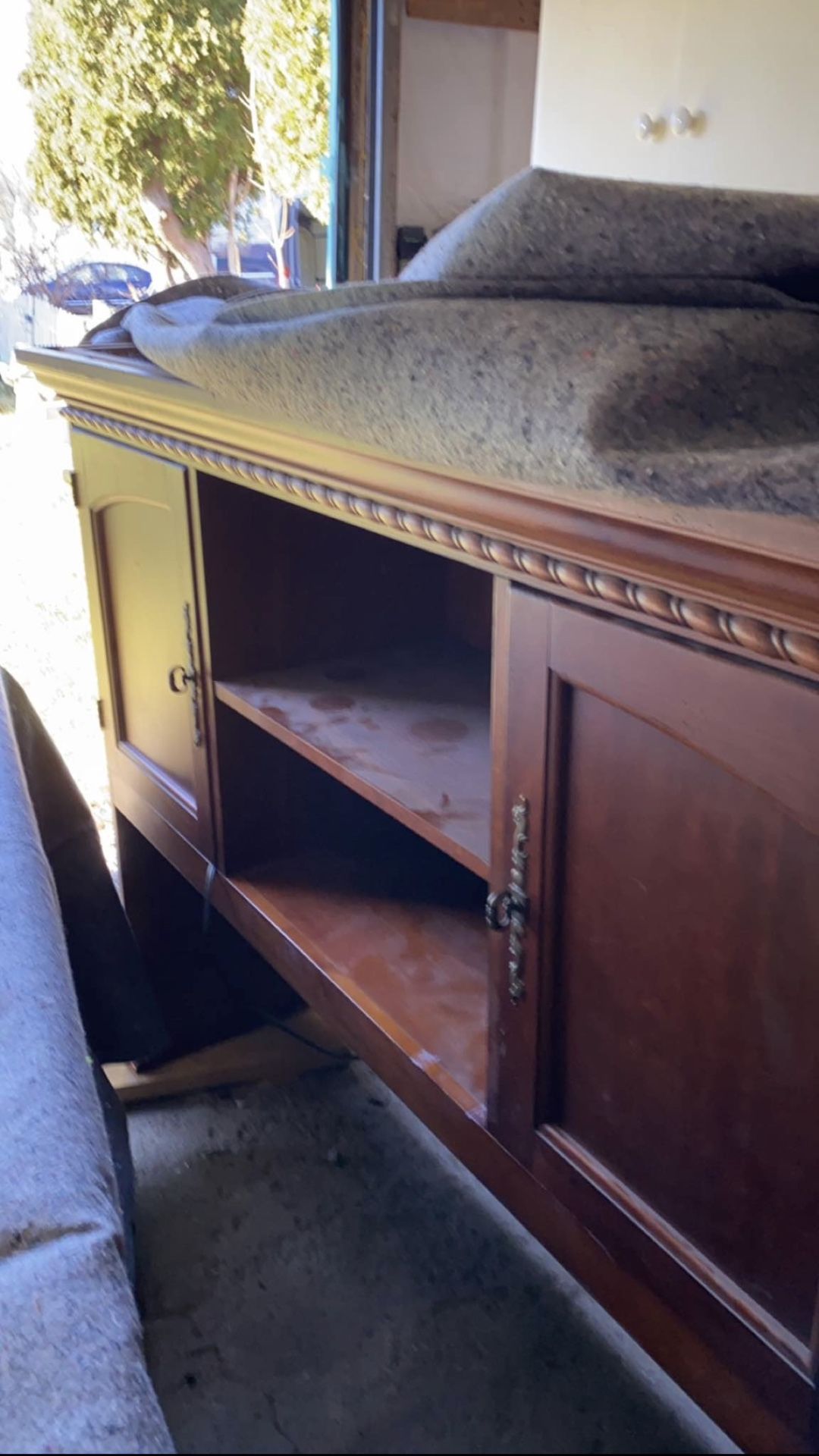 Large Cherrywood Office Desk – 2 Piece