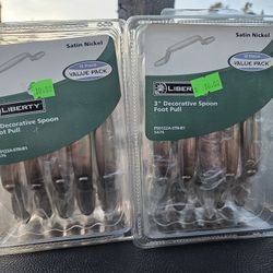 Satin Nickel 3" Decorative Spoon Foot Pull