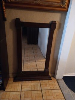 Rectangular Wooden Mirror 28 Inch Wide X 41 Inches Tall 