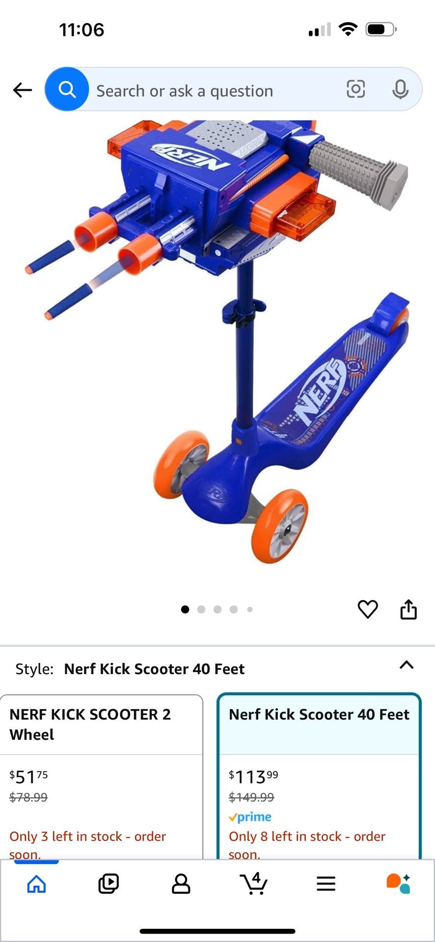 3 Nerf Kick Scooter! 3 Wheels!!