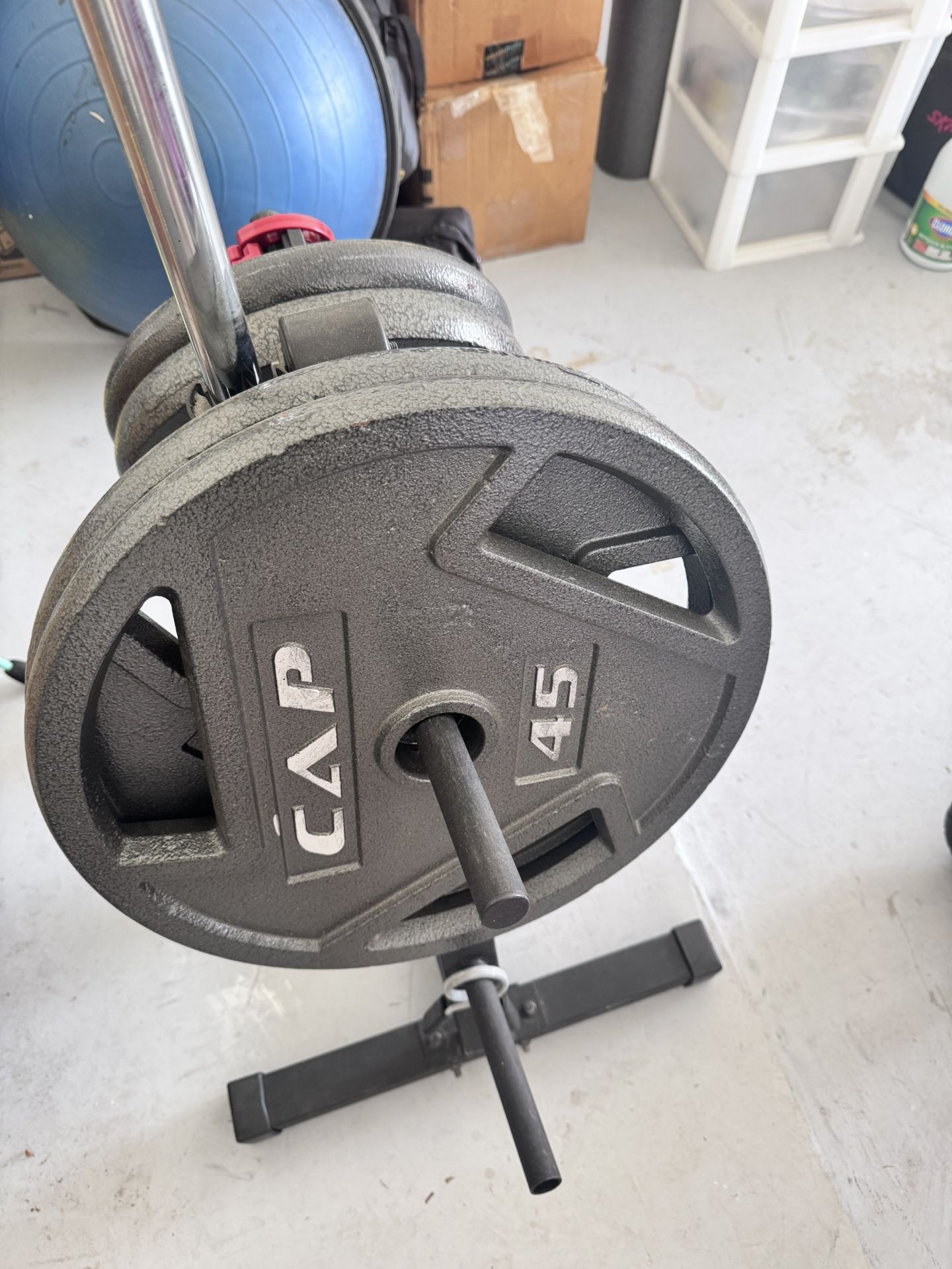 Weight Plates And Barbell Set