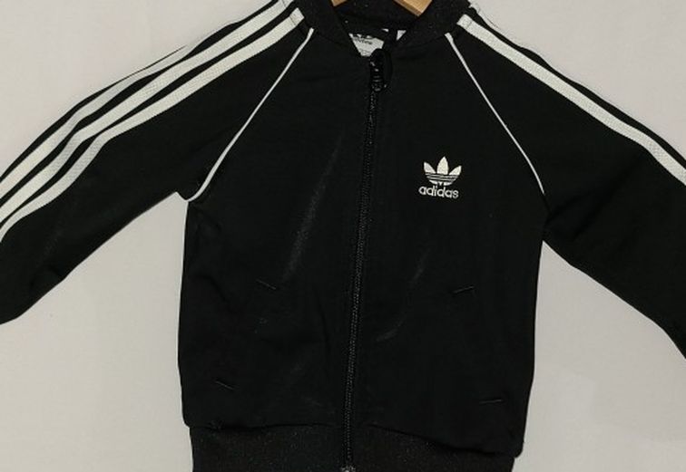 ADIDAS BLACK ZIP UP SWEATER JUMPER TODDLER