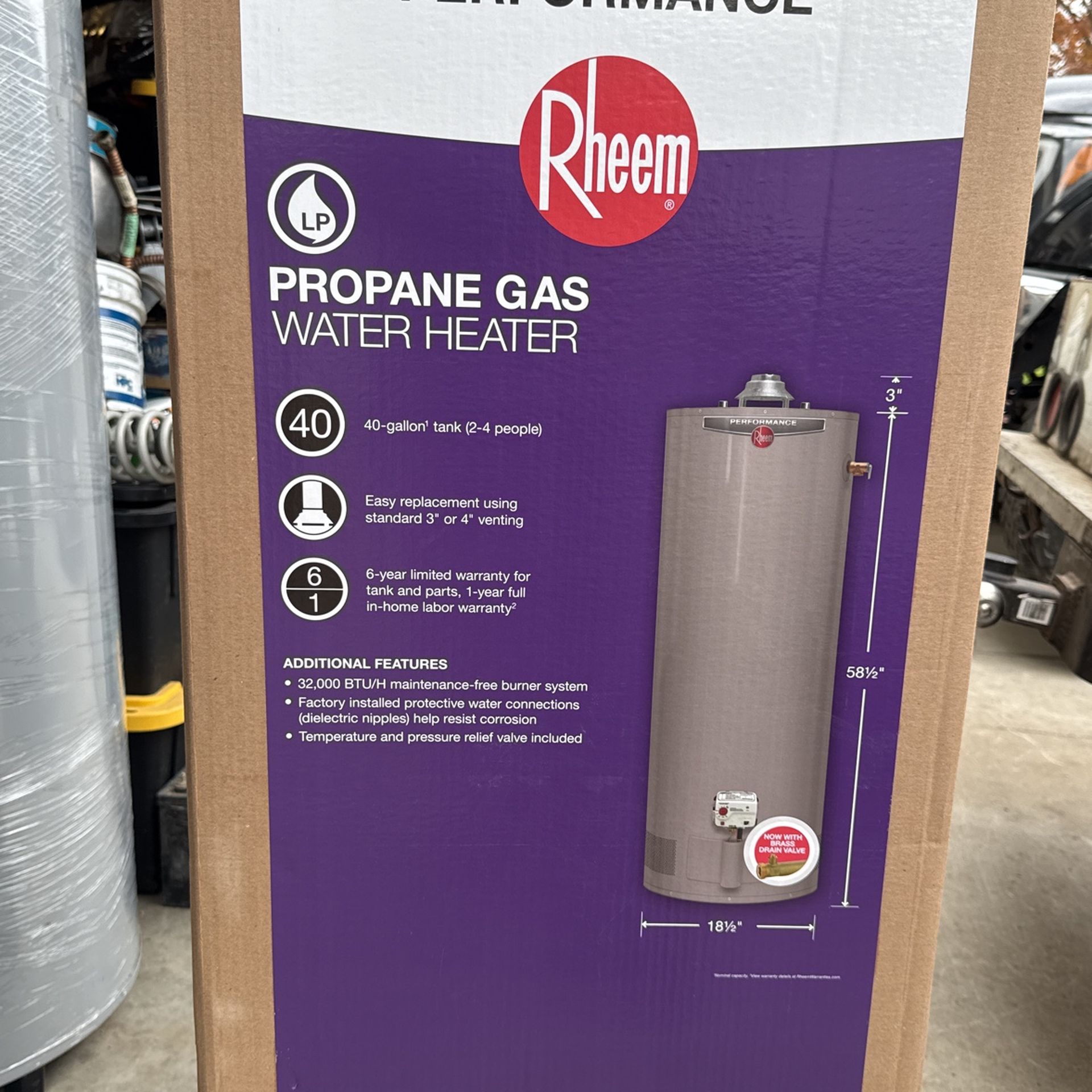 40 Gallons Water Heater Propane
