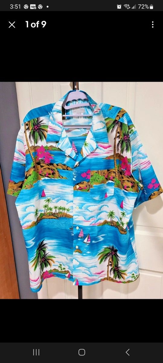Michael Richards Hawaiian Tropical Shirt Men's Size XL 100% Polyester