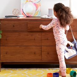 Crate & barrel walnut dresser solid wood