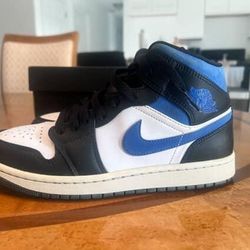 Air Jordan 1 Mid Noir Racer Blue