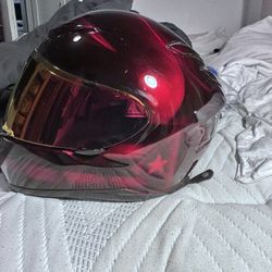 Red Adult Motorcycle Helmet 