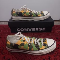 Men's Converse Chuck Taylor 70 Low Unisex SZ 8.5 Green Cammo 164408C