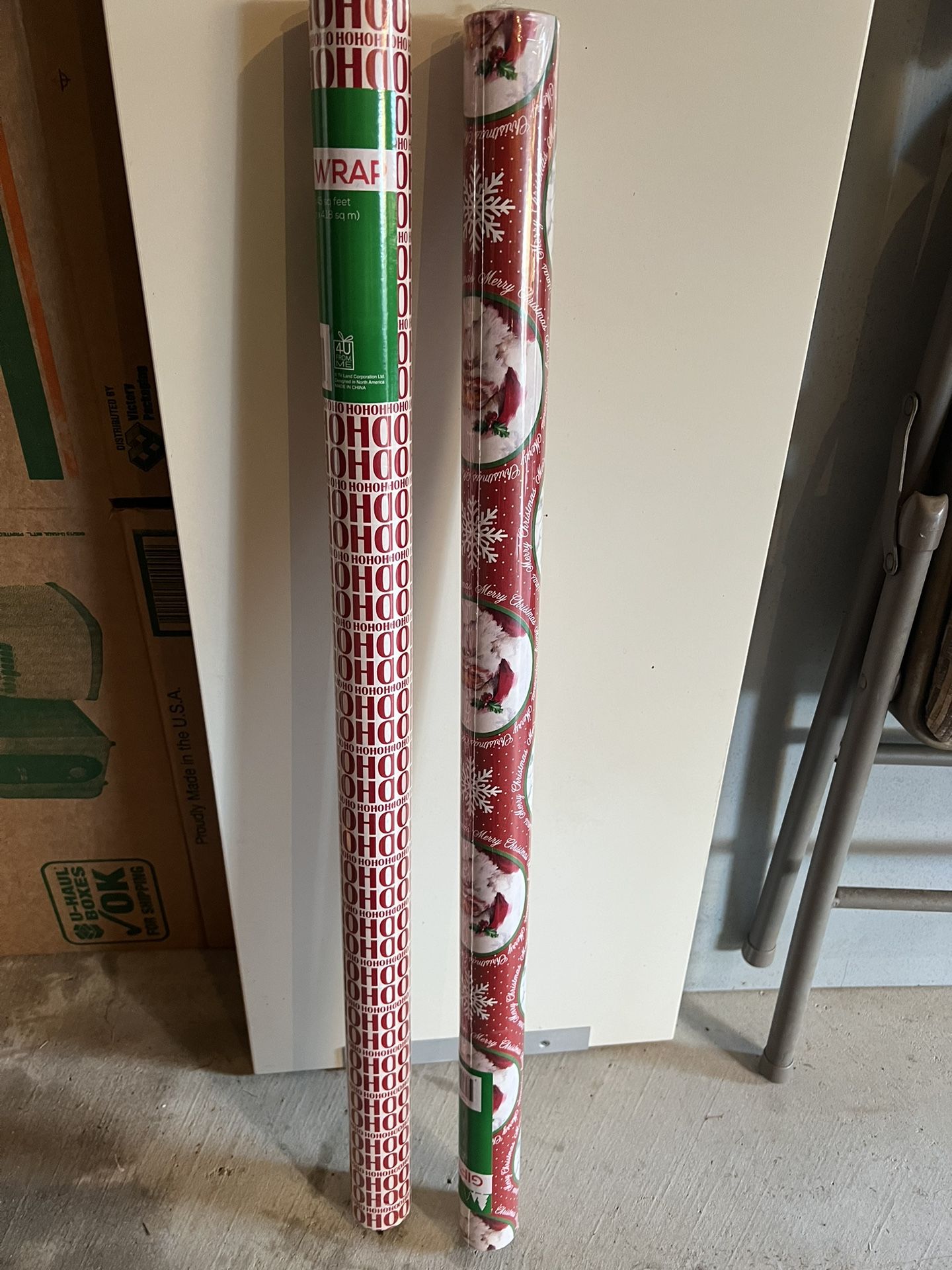 2 Gift Wrapping Paper Rolls Christmas Designs 