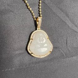 14k Buddha Chain With Diamonds
