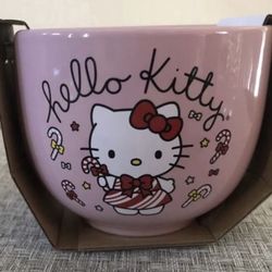 Hello Kitty Christmas Ceramic Ramen Bowl w/ Chopsticks