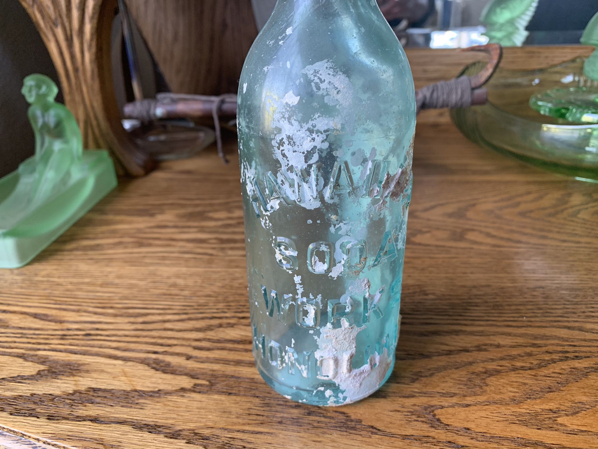 Antique Hawaiian Glass Bottle and Photo
