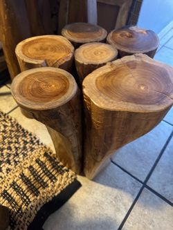 wood Logs small table heavy