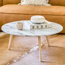 Like-New Article Mara Marble Oak Coffee Table