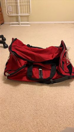 Large Red Duffel Bag with Shoulder Strap