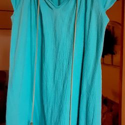 Turquoise Size Small Tunic Top