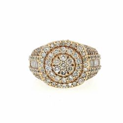 Men’s 10k Yellow Gold Diamond Cluster Cocktail Ring 3.05 CTW Size 10 GP3124114