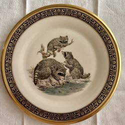 BRAND NEW! Lenox porcelain “Raccoons” 14 Karat Gold Collectible Dinner Plate
