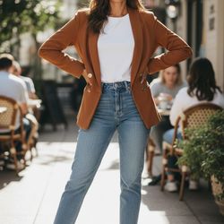 W✨ Elegant & Versatile Brown Blazer for Women ✨