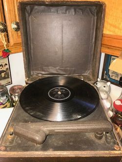 Antique record player portable