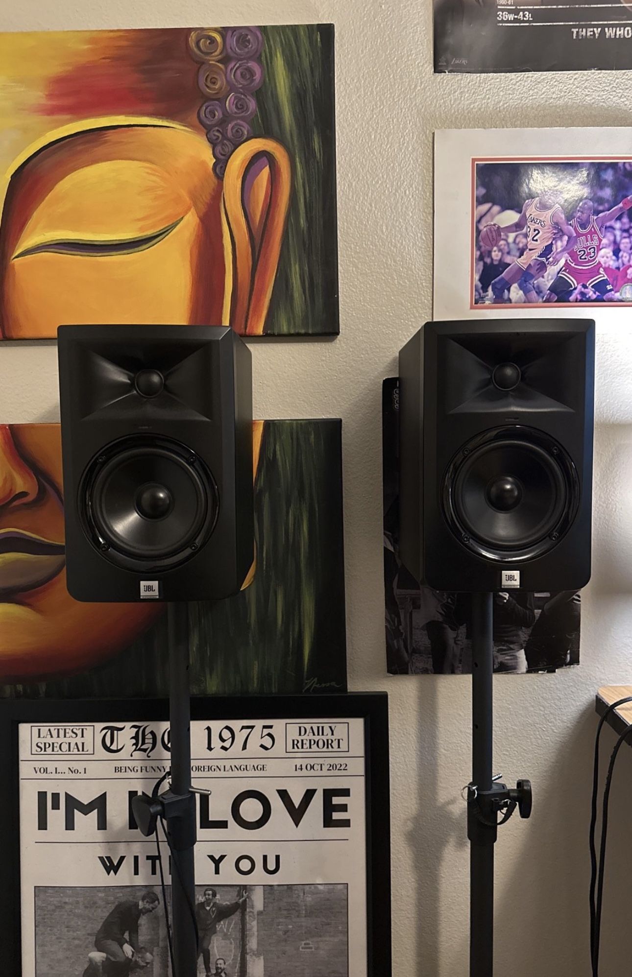 JBL Studio Monitors + Power Supply + Stands