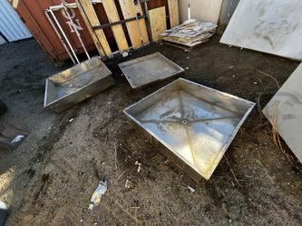 3 Custom-Made, Stainless Steel Hydroponic Trays