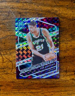Tim Duncan  - 2023-24 Panini Spectra Basketball Spectacular Debut  Interstellar Prizm #’d 98/99 Card no 194 - Mint Condition