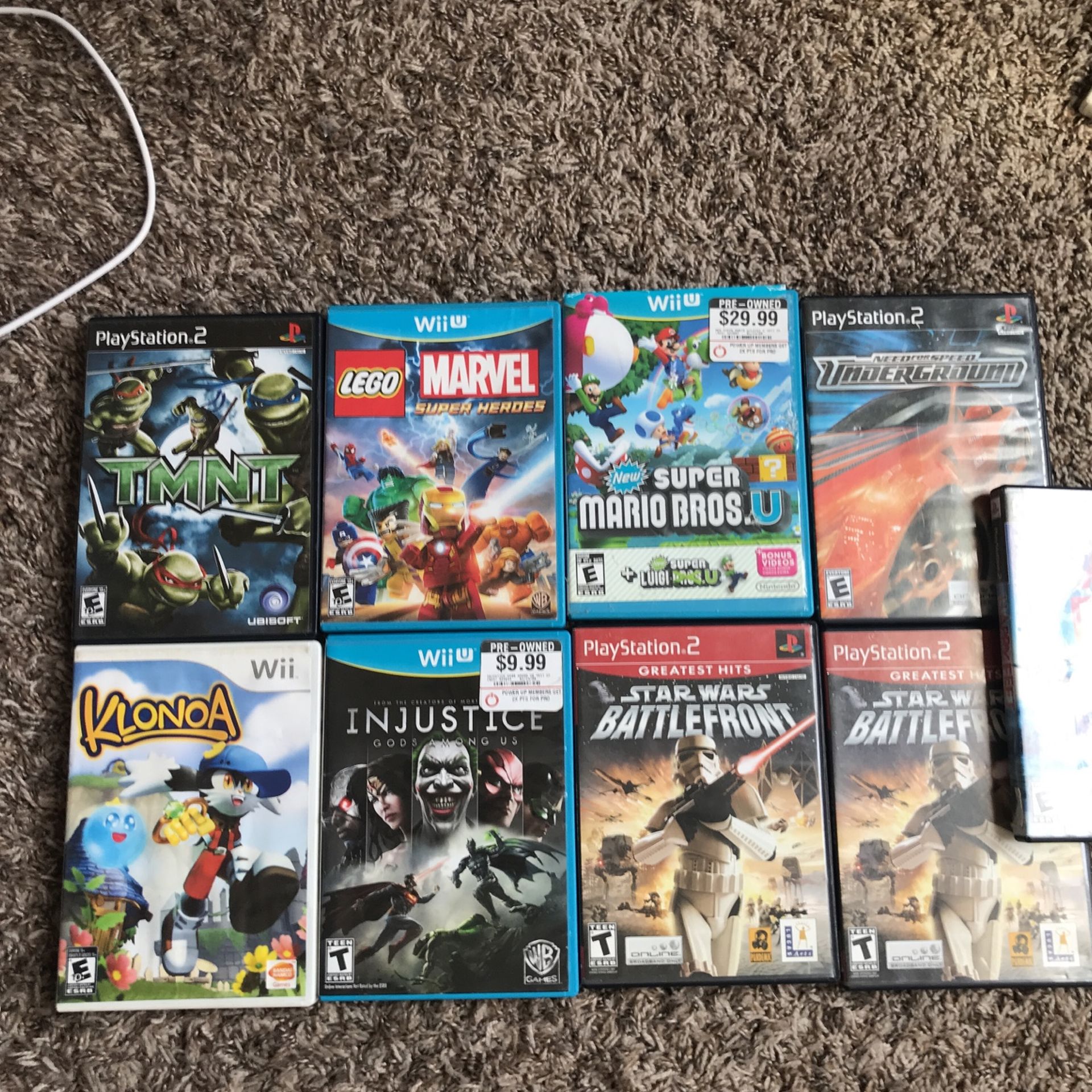 Video Game Lot Wii U Ps2