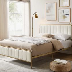 Velvet Upholstered Queen Bedframe