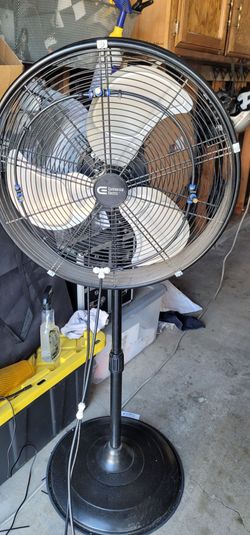24" Industrial 3 speed fan with misters