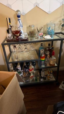 Silver Chrome Mirrored Bar Cart