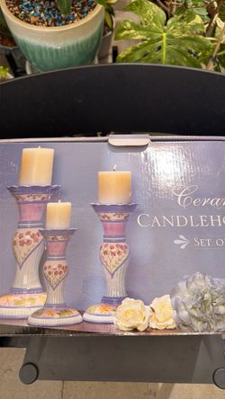 Ceramic candleholders set of 3