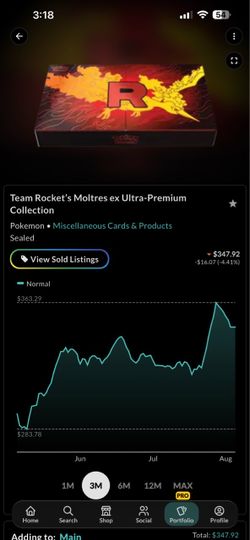 Pokémon Team Rocket’s Moltres EX Ultra Premium Collection Sealed UPC