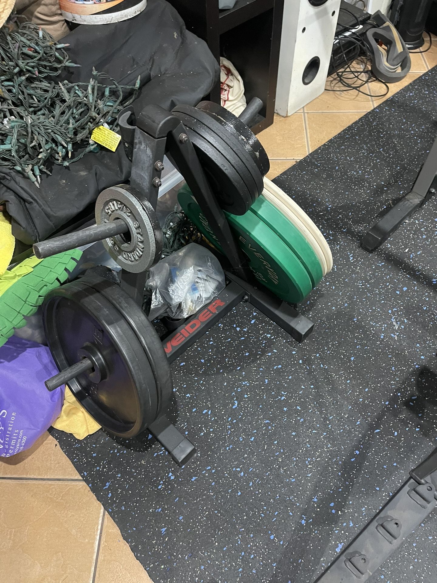 Gym Equipment Cage And Weights