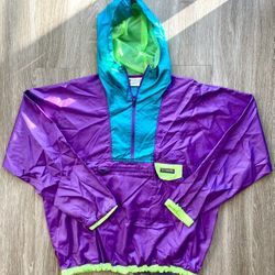 Vintage 90s Columbia Men’s Windbreaker Anorak Pullover Jacket Size Large