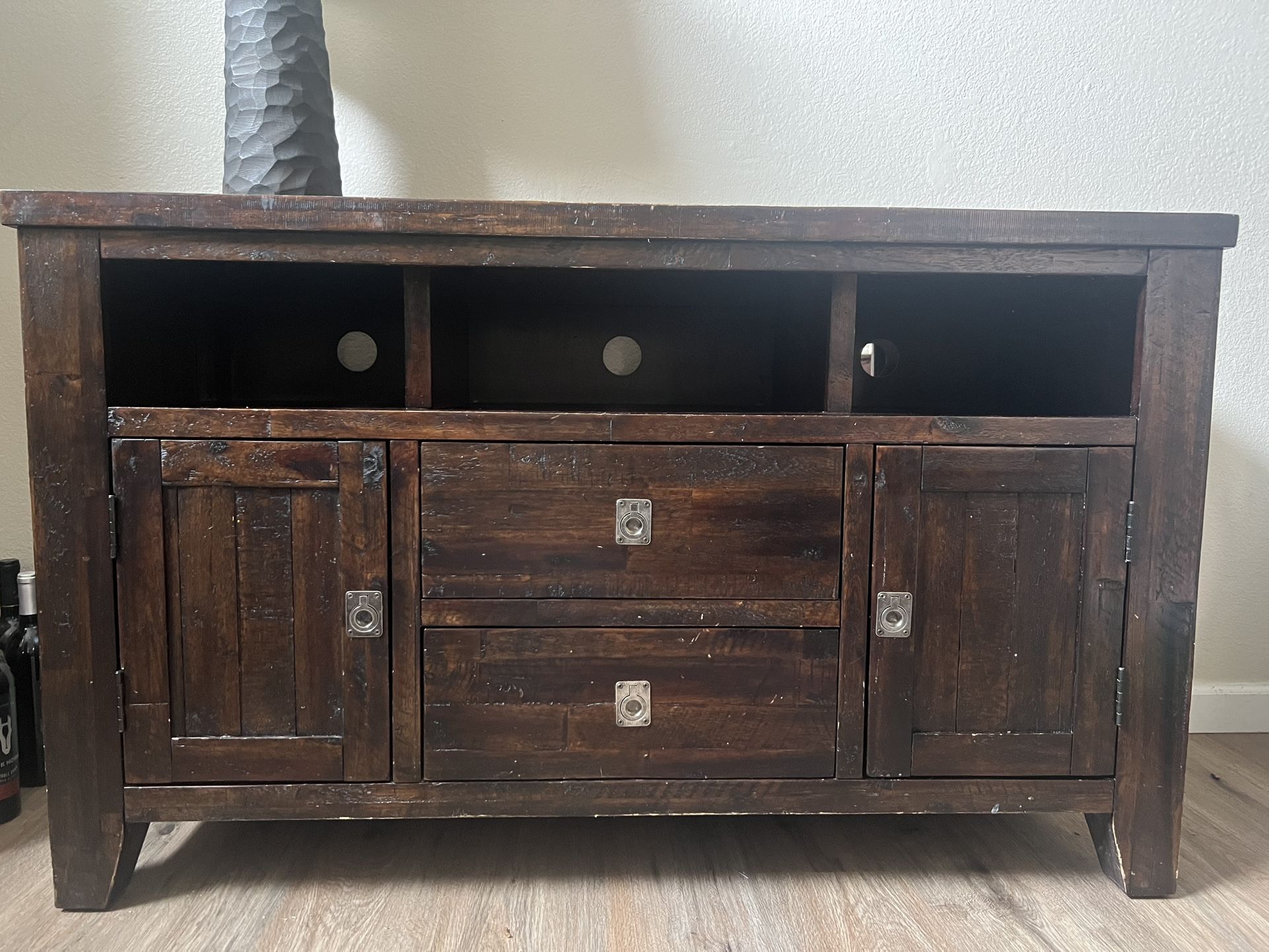 Rustic Wood Entertainment Center/Console Cabinet