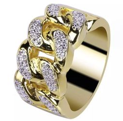 New 18 k yellow gold men’s Cuban link ring